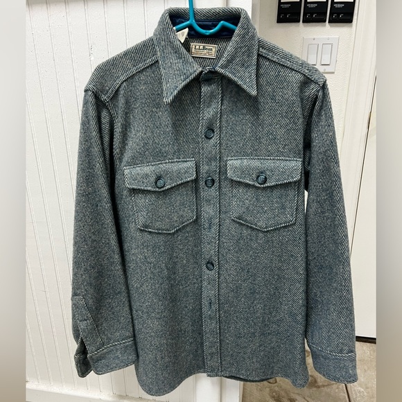 L.L. Bean Other - Vintage Men’s Medium Blue Wool Button Down Shirt